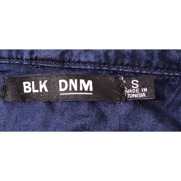 Blk dnm womens small long TENCEL duster INDIGO BLUE denim cardigan - Picture 4 of 7